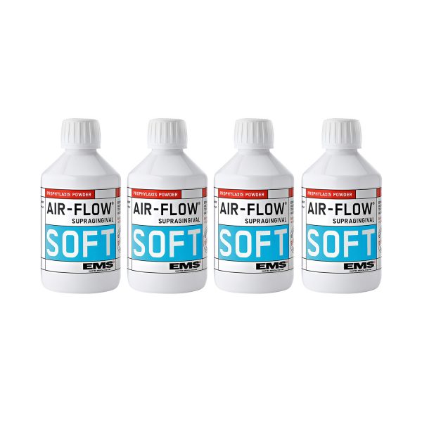 EMS AIR-FLOW SOFT profylaksepulver i fire flasker