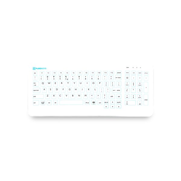 Purekeys trådløst hvidt tastatur