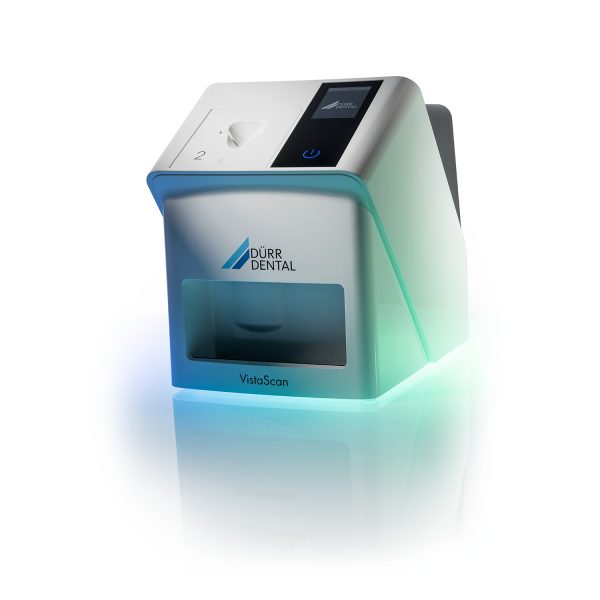 Dürr VistaScan Mini Easy 2.0 med blå-grønt lys